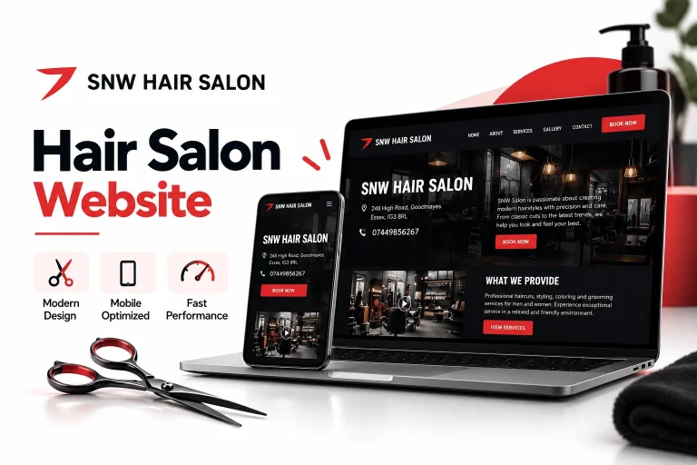 SNW Hair Salon booking website built with WordPress by SharkRev