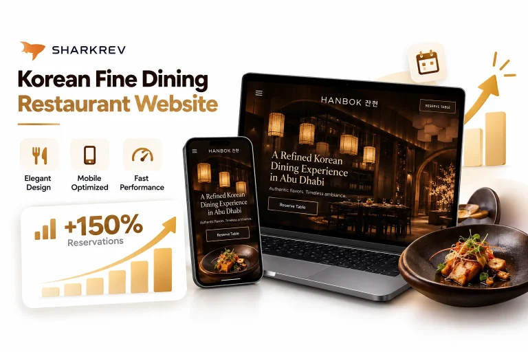 Korean fine dining restaurant website redesign by SharkRev