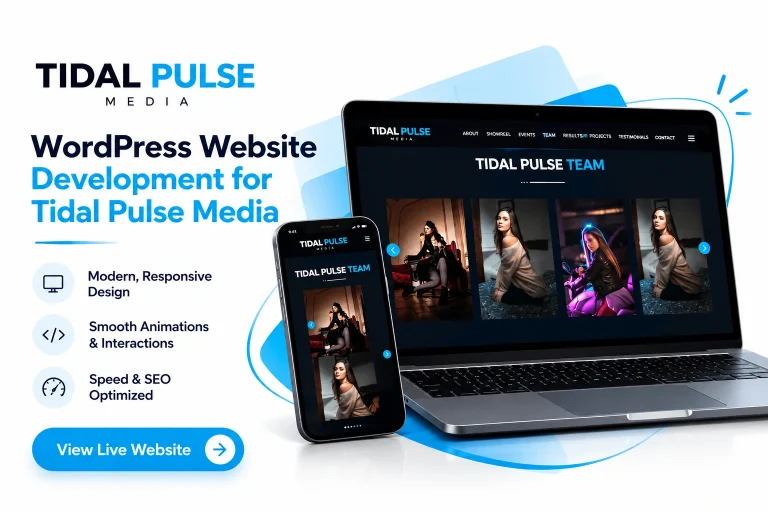 Tidal Pulse Media WordPress website redesign by SharkRev
